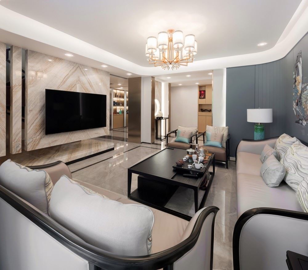 楚雄彝族自治州精英景城新中式風(fēng)格別墅裝修案例