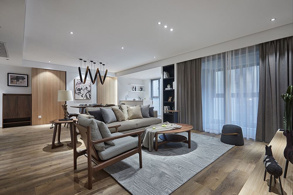 南寧市華潤(rùn)萬(wàn)象城幸福里輕奢風(fēng)格三居室裝修案例