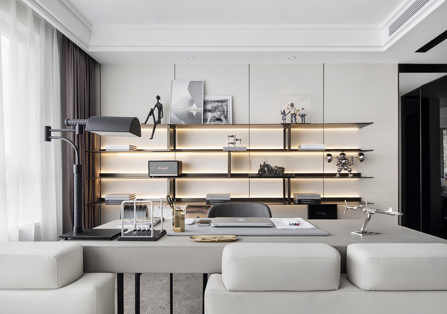 現(xiàn)代輕奢風(fēng)格家裝設(shè)計(jì)室內(nèi)裝修效果圖-書(shū)桌 現(xiàn)代輕奢風(fēng)格家裝設(shè)計(jì)室內(nèi)裝修效果圖-書(shū)桌