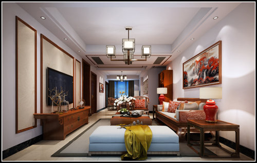 嘉興市金科旭輝公元城市新中式風格復式裝修案例