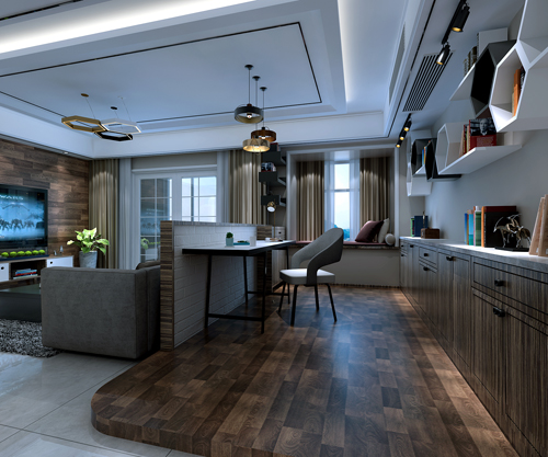 德陽市伴江庭小區(qū)現(xiàn)代簡約風格三居室裝修案例