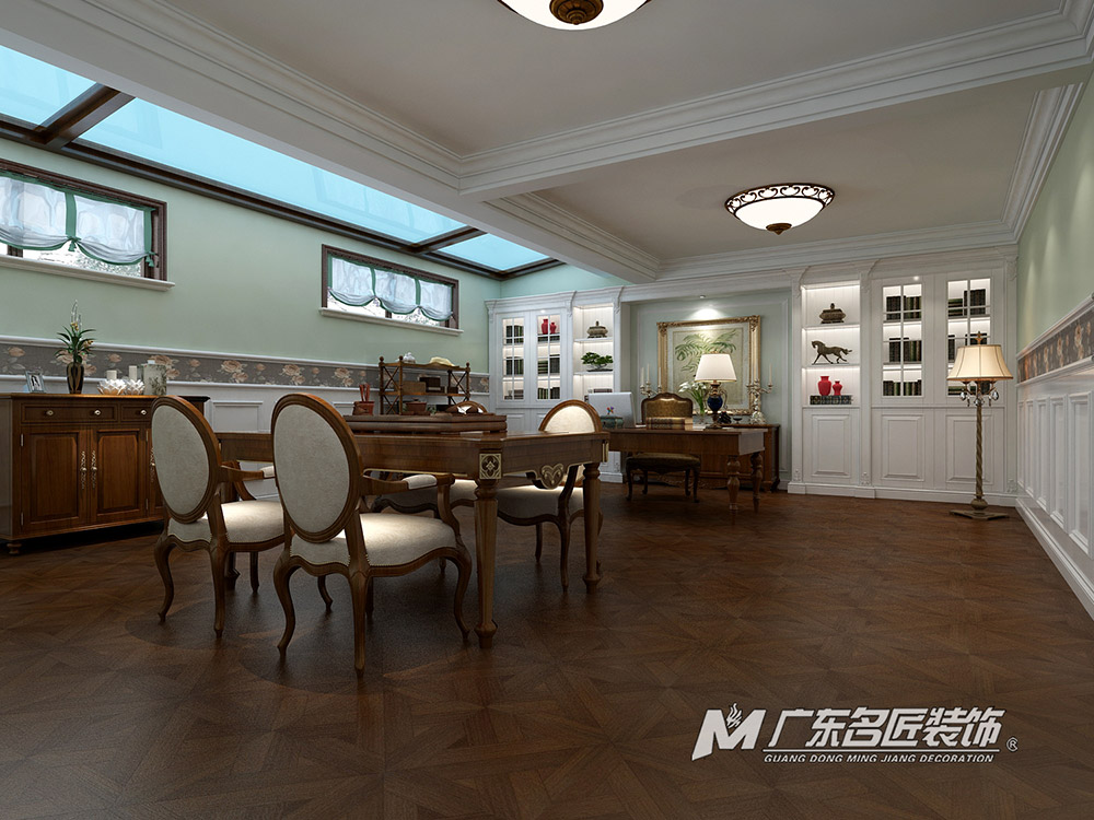 九號(hào)別墅410平米美式鄉(xiāng)村風(fēng)格裝修案例-書房 九號(hào)別墅410平米美式鄉(xiāng)村風(fēng)格裝修案例-書房