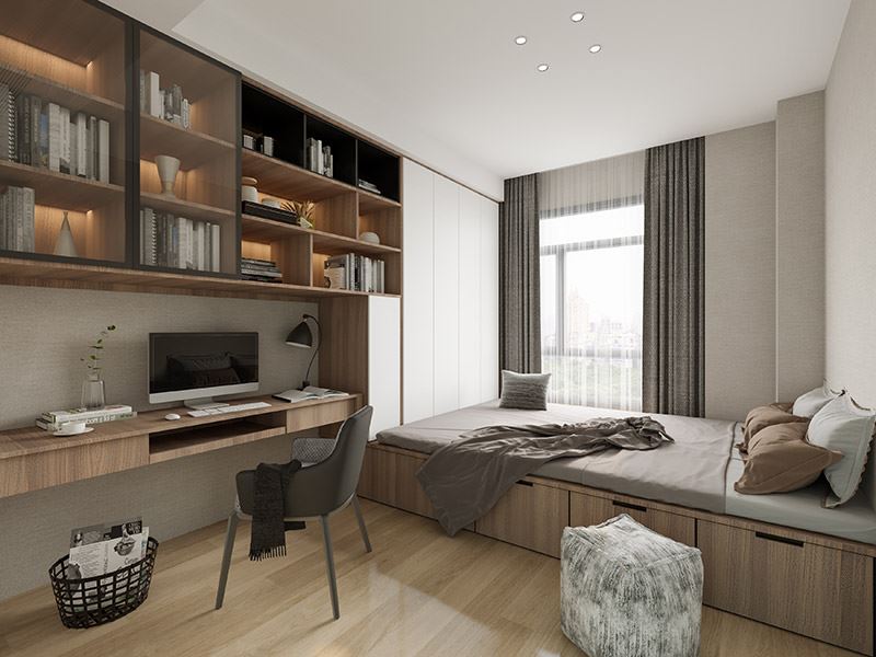 臺州市濱江鉑金海岸現(xiàn)代簡約風格三居室裝修案例