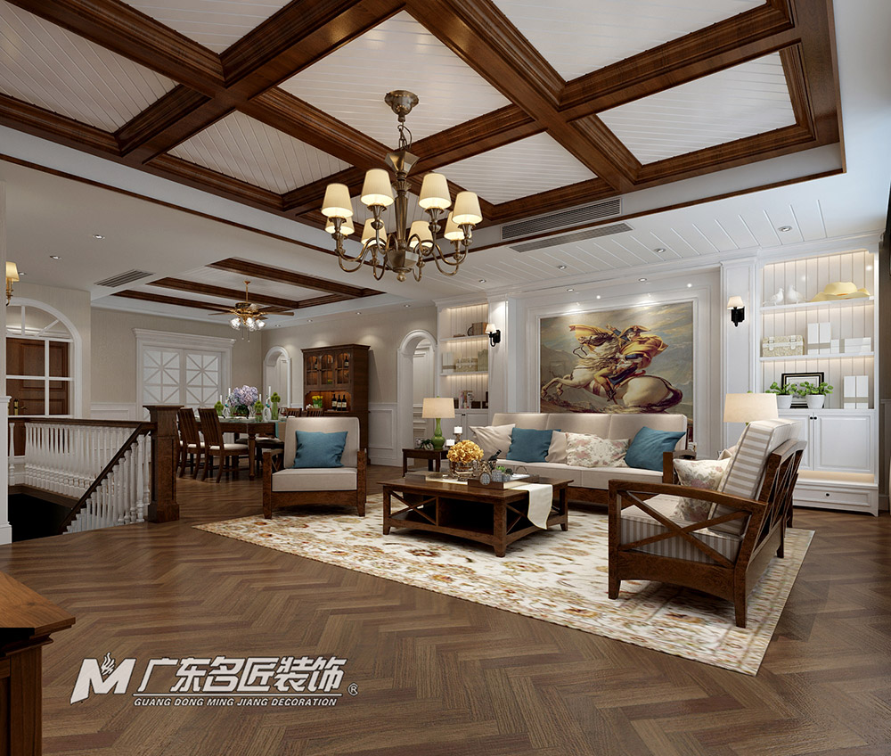 九號(hào)別墅410平米美式鄉(xiāng)村風(fēng)格裝修案例-二樓客廳 九號(hào)別墅410平米美式鄉(xiāng)村風(fēng)格裝修案例-二樓客廳