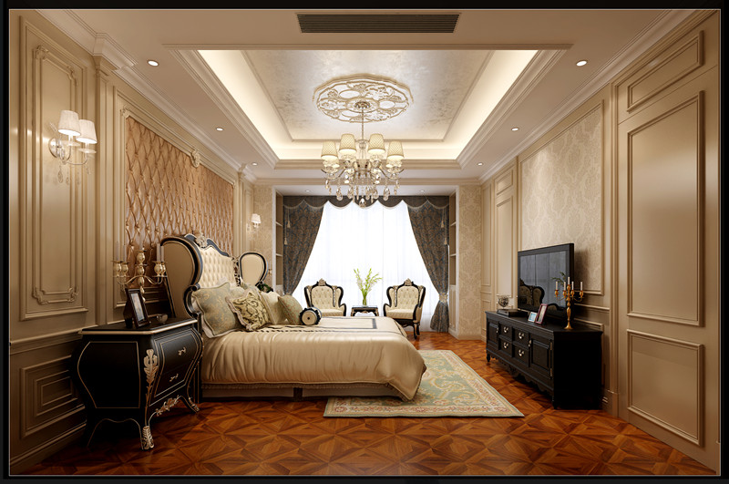 佛山市順德華潤置地廣場歐式風(fēng)格三居室裝修案例