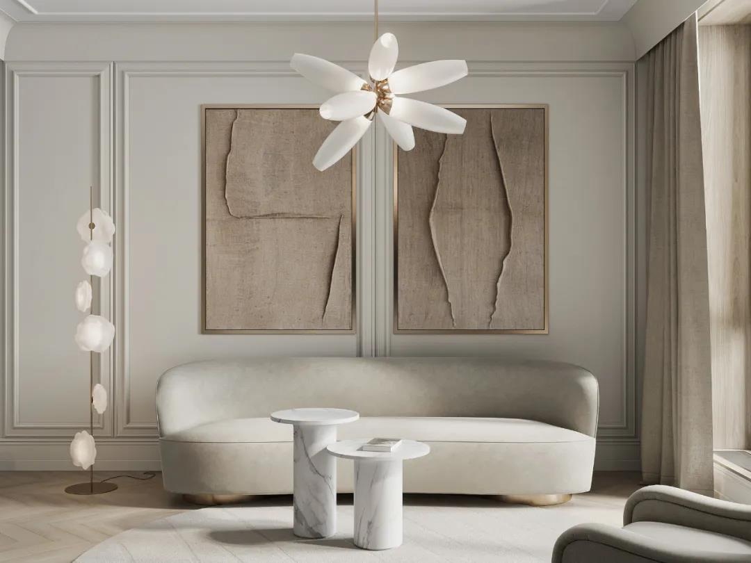 輕奢極簡風格室內(nèi)家裝案例效果圖-客廳 輕奢極簡風格室內(nèi)家裝案例效果圖-客廳