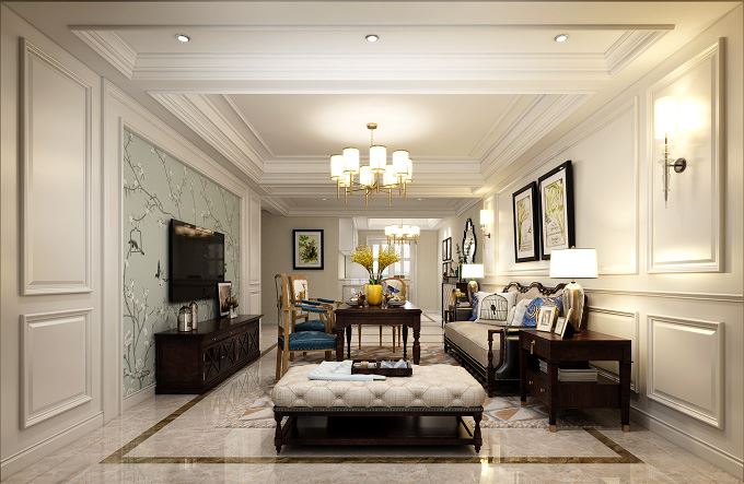 連云港市錦繡香江美式風格四居室裝修案例