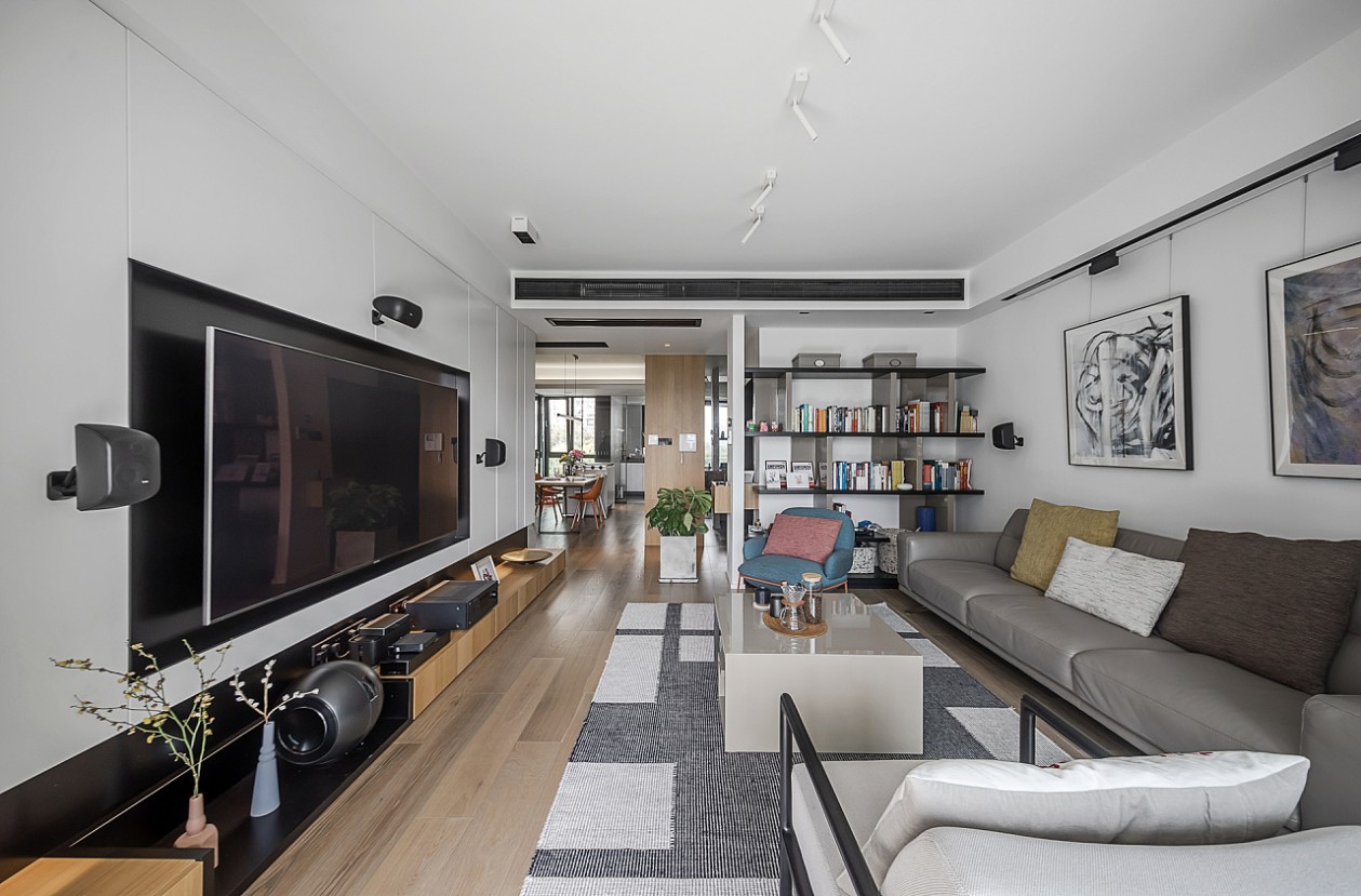 現(xiàn)代簡約風格室內家裝案例效果圖-客廳