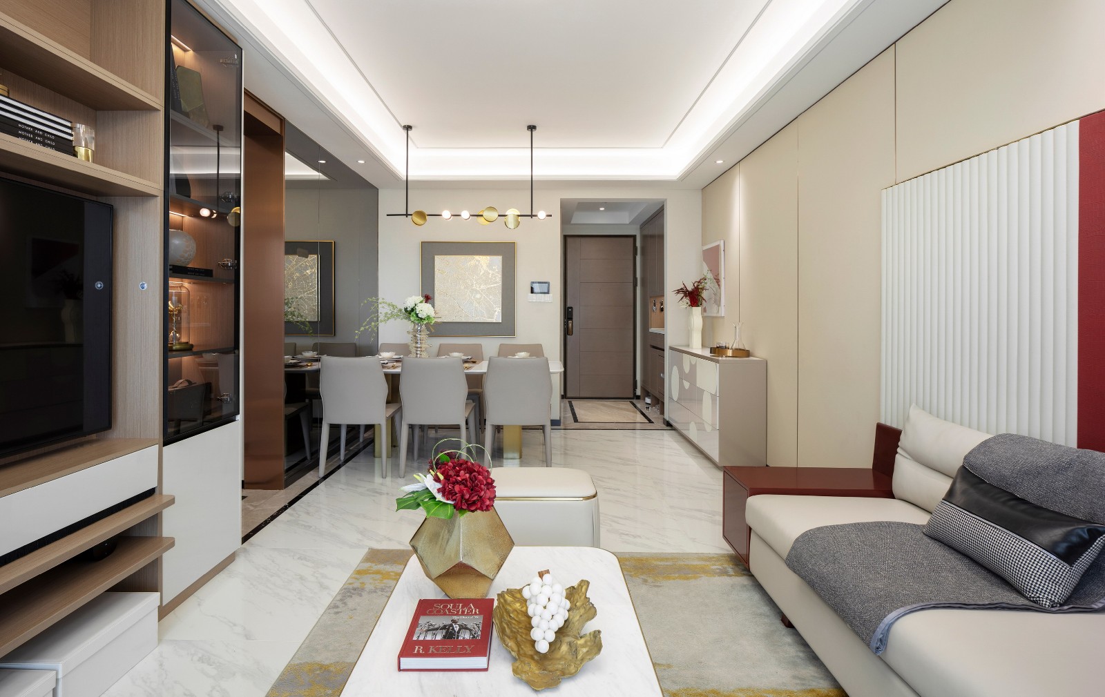 現(xiàn)代輕奢風格室內(nèi)設(shè)計家裝案例-客餐廳 現(xiàn)代輕奢風格室內(nèi)設(shè)計家裝案例-客餐廳