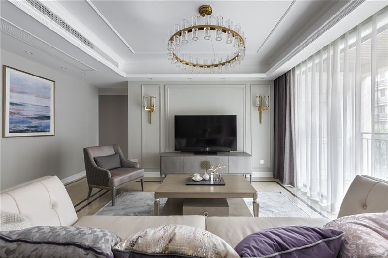 佛山市旭輝恒基鉑仕灣美式風(fēng)格三居室裝修案例