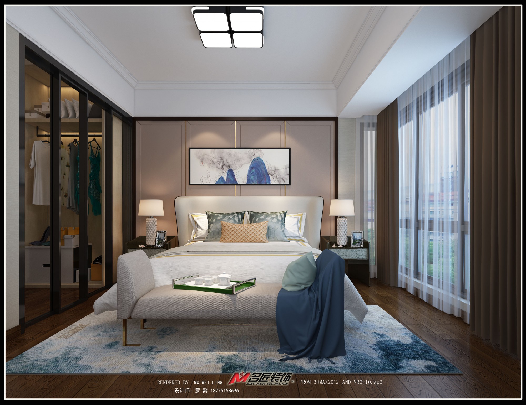 佛山市招商城市主場新中式風(fēng)格三居室裝修案例