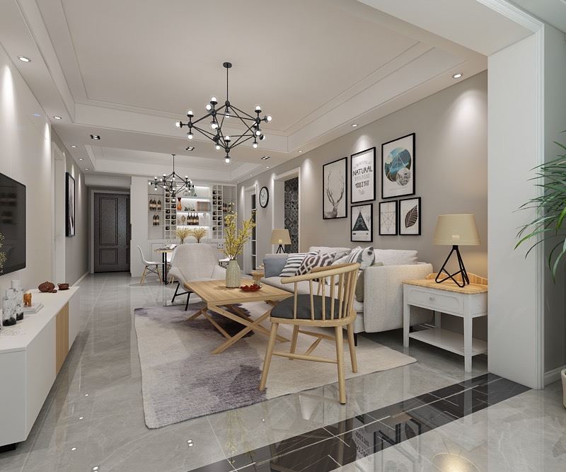 連云港市天順國際花園北歐風(fēng)格三居室裝修案例