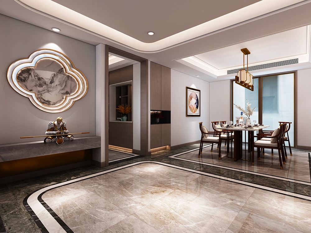 佛山市頤安·天璟名庭新中式風(fēng)格三居室裝修案例