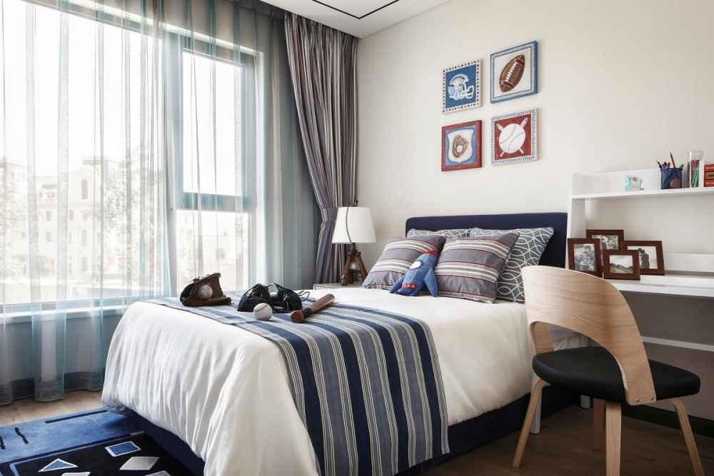 新中式風格室內(nèi)設計家裝案例-次臥