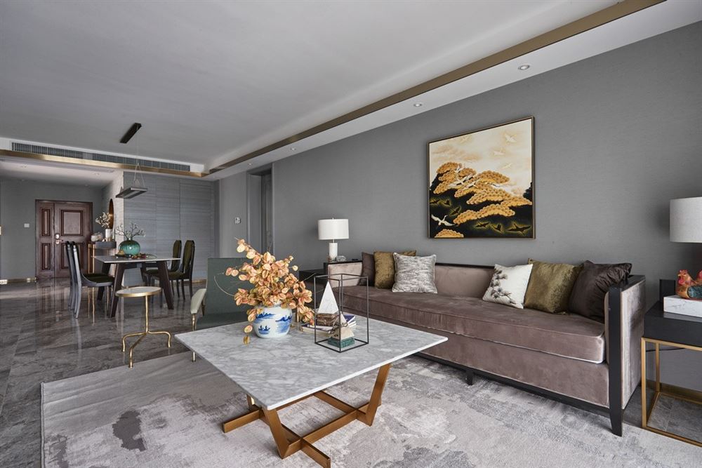 江門市海悅君庭新中式風(fēng)格三居室裝修案例