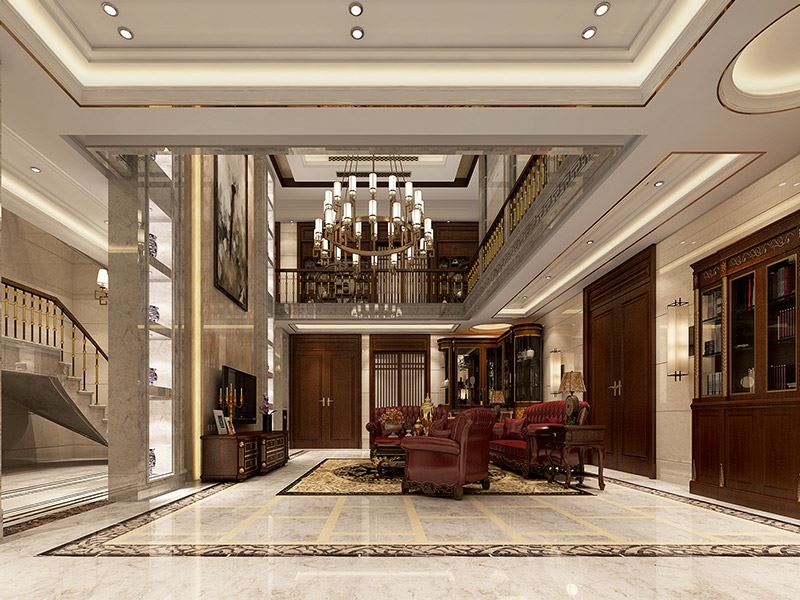 常州市綠地峰云匯·武宜瓏庭新中式風格別墅裝修案例