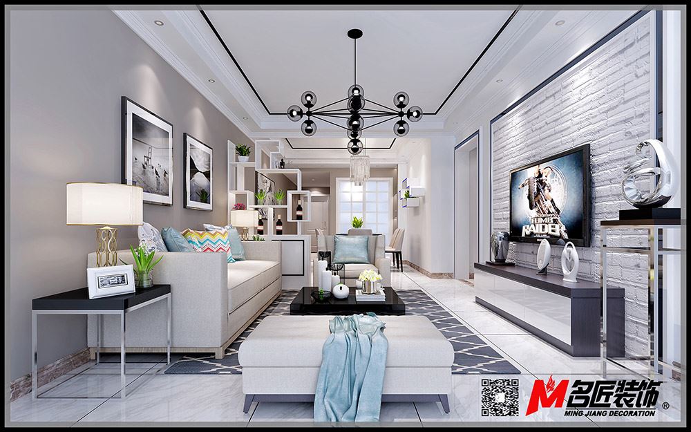 河源市雅居樂新地現(xiàn)代簡約風(fēng)格三居室裝修案例