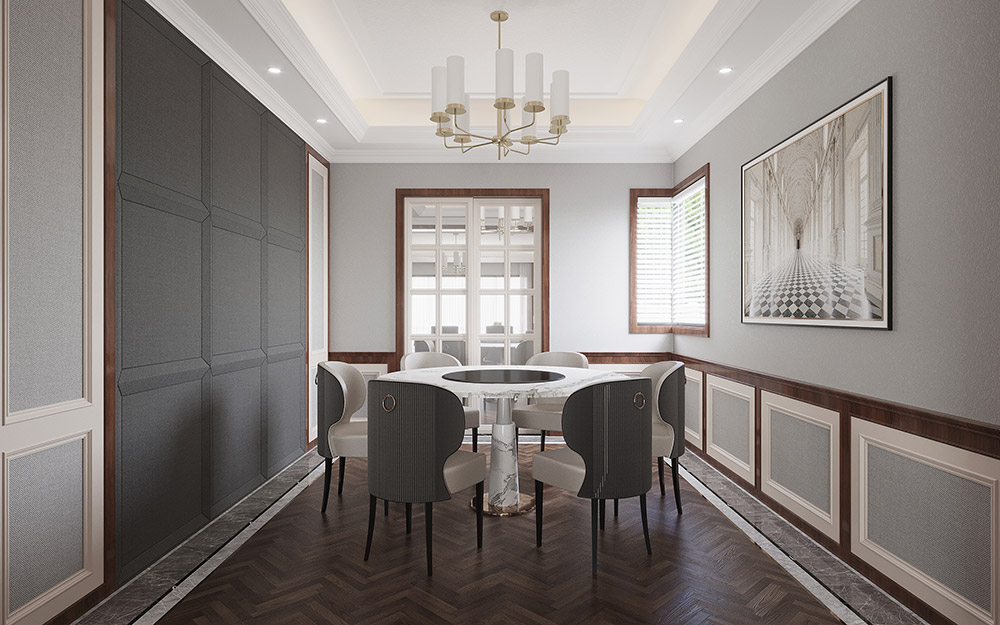 簡(jiǎn)美風(fēng)格室內(nèi)裝修效果圖-九溪墅四居140平米-餐廳 簡(jiǎn)美風(fēng)格室內(nèi)裝修效果圖-九溪墅四居140平米-餐廳