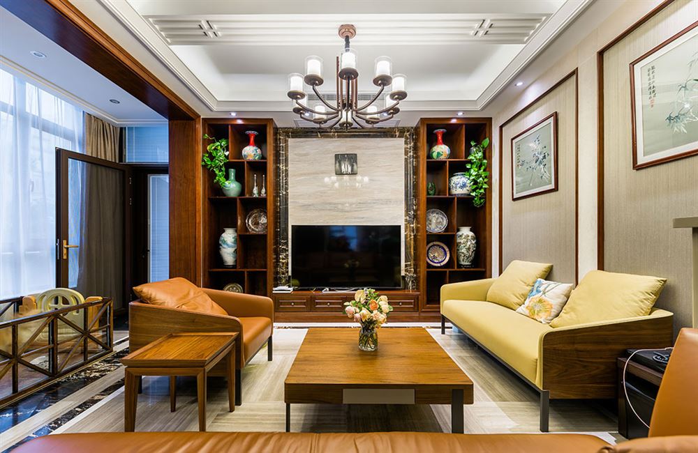 自貢市采石路58號(hào)小區(qū)新中式風(fēng)格別墅裝修案例