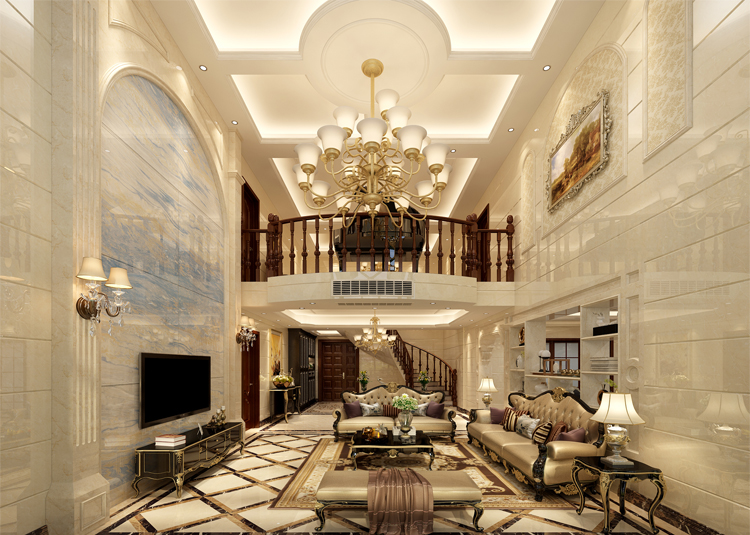 簡約歐式風格別墅裝修設(shè)計效果圖-雅寶名門世家別墅360平米-別墅客廳裝修設(shè)計 簡約歐式風格別墅裝修設(shè)計效果圖-雅寶名門世家別墅360平米-別墅客廳裝修設(shè)計