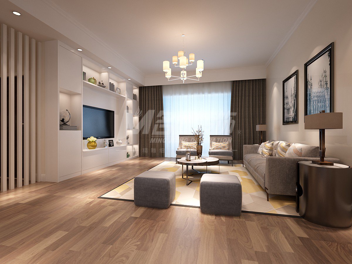 嘉興市寶石公館現(xiàn)代風(fēng)格三居室裝修案例