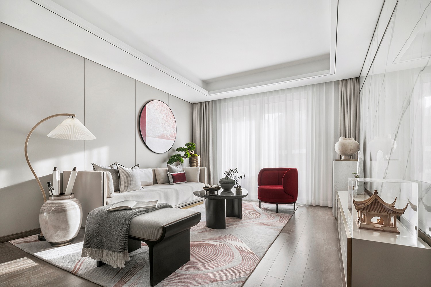 簡歐輕奢風(fēng)格家裝設(shè)計(jì)室內(nèi)裝修效果圖-客廳