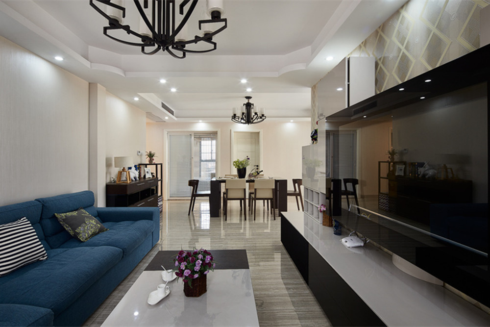 嘉興市金科旭輝公元城市現(xiàn)代簡約風格三居室裝修案例