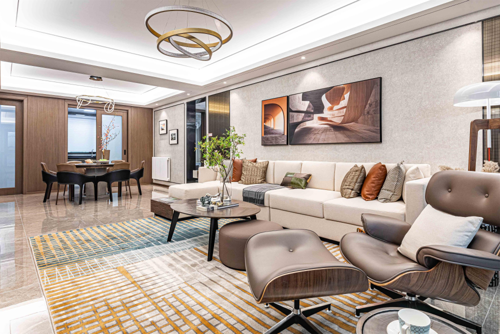 廣州市玖瓏湖別墅新中式風(fēng)格四居室裝修案例