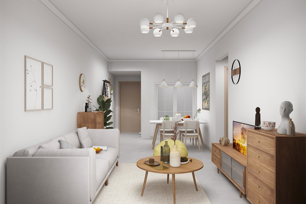 珠海市時代傾城·雙生花北歐風(fēng)格三居室裝修案例