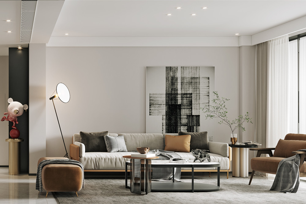 嘉興市翡翠公館現(xiàn)代簡約風(fēng)格四居室裝修案例