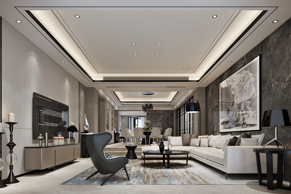 嘉興市金科旭輝公元城市現(xiàn)代簡約風格四居室裝修案例