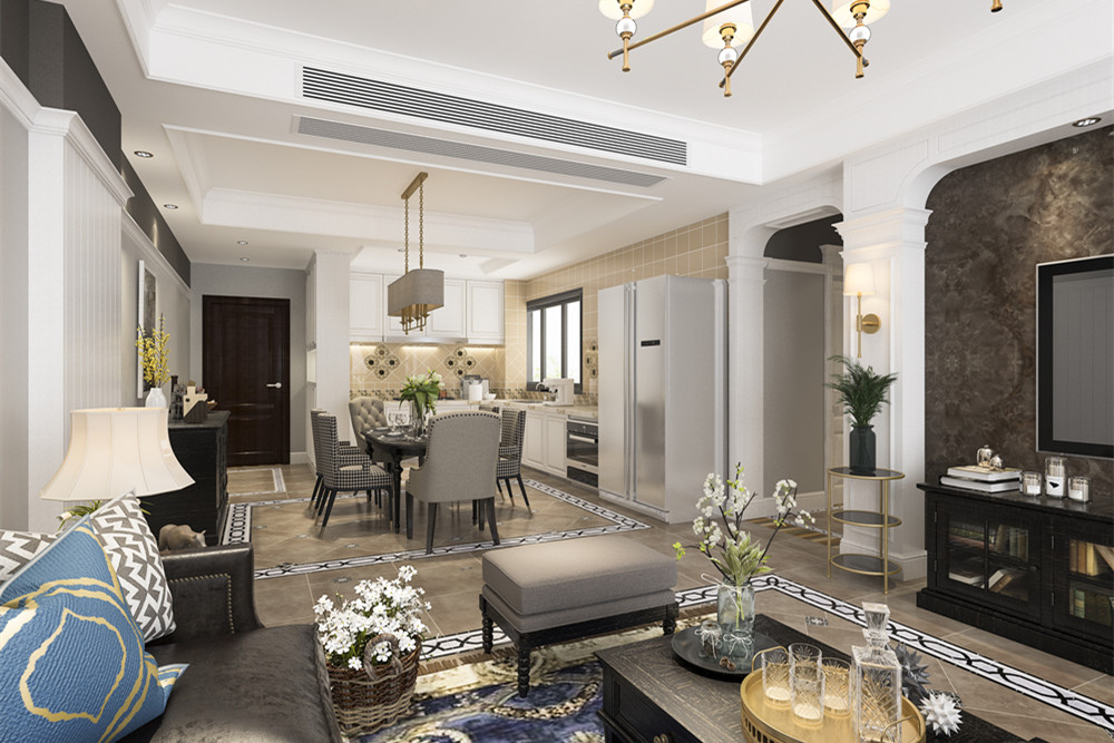 中山市雋園新中式風格三居室裝修案例