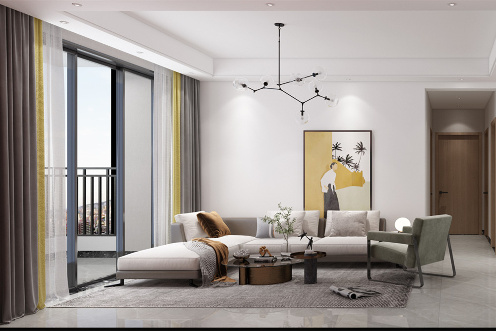 中山市保利香檳國際現(xiàn)代簡約風格三居室裝修案例