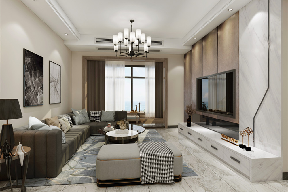 梧州市華夏天璽輕奢風(fēng)格三居室裝修案例