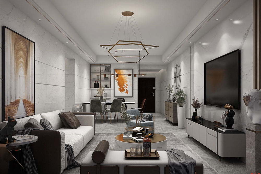 云浮市安民樓現(xiàn)代簡約風(fēng)格三居室裝修案例