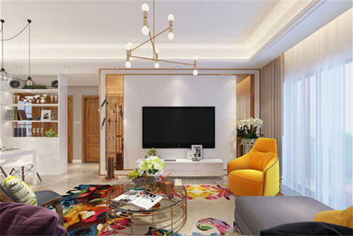 梧州市半島閣輕奢風(fēng)格三居室裝修案例