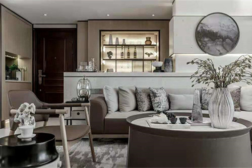 梧州市麗江花園新中式風格三居室裝修案例