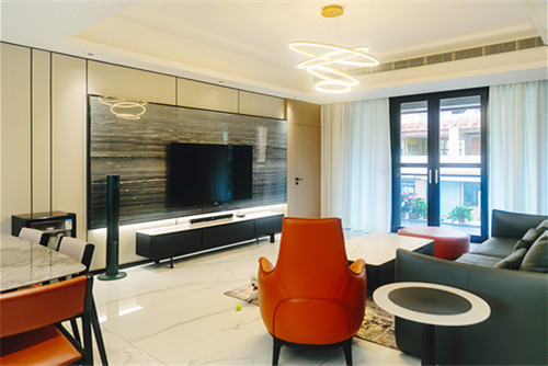 自貢市盈佳大廈輕奢風(fēng)格三居室裝修案例