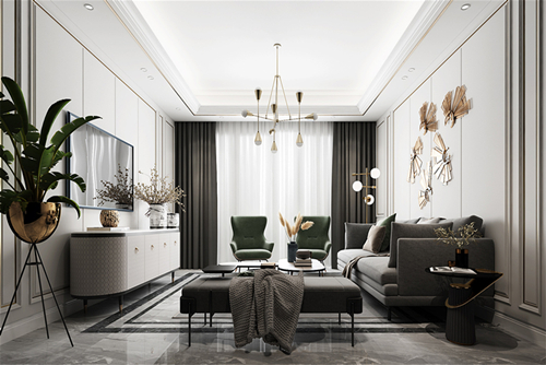 遂寧市射洪正黃·金域香江輕奢風(fēng)格三居室裝修案例