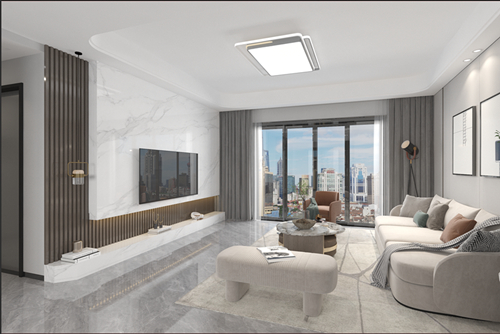 江門市海悅君庭現(xiàn)代風(fēng)格三居室裝修案例