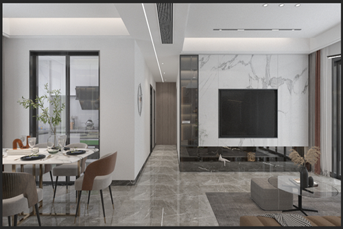 江門市恒大泉都別墅現(xiàn)代風(fēng)格三居室裝修案例