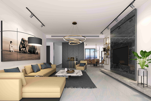 ?？谑袨I江溫泉花園現代簡約風格四居室裝修案例