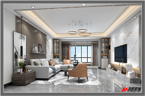 江門市幸福新村輕奢風格平層裝修案例