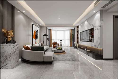 佛山市海倫堡·美的·玖悅府現(xiàn)代風(fēng)格復(fù)式裝修案例