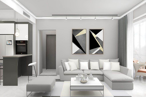 珠海市招商華發(fā)湖心明薈現(xiàn)代簡約風(fēng)格三居室裝修案例