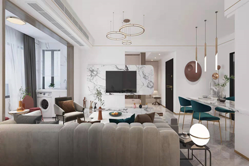 三明市愛國(guó)路小區(qū)現(xiàn)代風(fēng)格三居室裝修案例