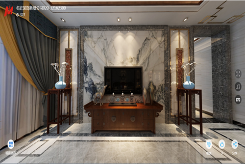 廣州市獅城國(guó)際新中式風(fēng)格五居室裝修案例