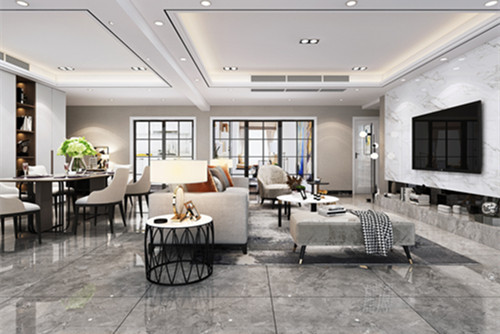 中山市大信新都公館現(xiàn)代簡約風格四居室裝修案例