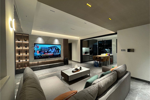 中山市凱茵又一城花漾集輕奢風格三居室裝修案例