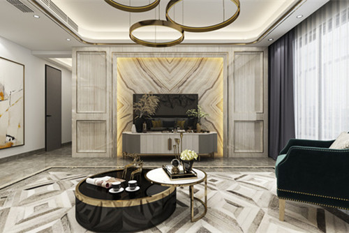 中山市保利香檳國際輕奢風格四居室裝修案例